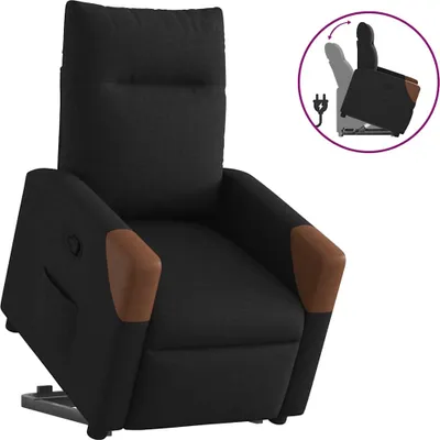 Image de Fauteuil inclinable noir tissu