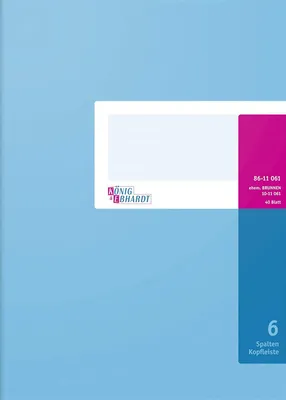 Produktbild von König & Ebhardt Spaltenbuch DIN A4 hellblau/magenta 6 Spalten 40 Bl.
