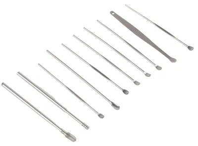 Produktbild von Edelstahl-Spiral-Ohrenreiniger-Set, tragbarer Ohrreiniger-Löffel, Ohrenschmalzentfernungswerkzeug-Set, silberfarben