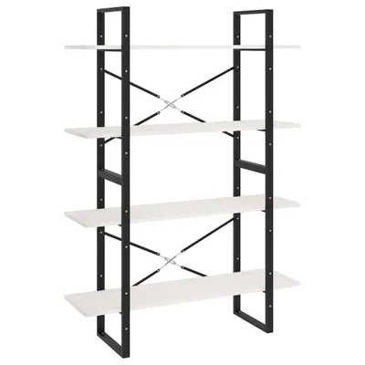 Obrázok produktu pre Knižnica so 4 policami biela 100x30x140 cm masívna borovica