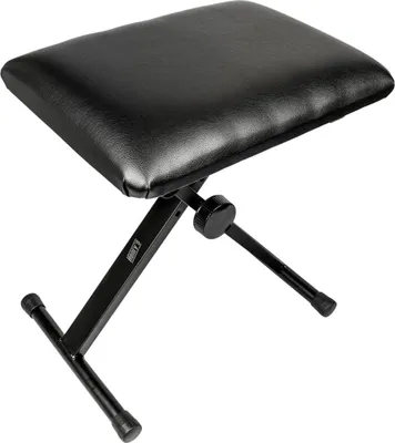 Produktbild von Klavierhocker schwarz höhenverstellbar aus Metall, Kunststoff und Kunstleder 400x300x400-500 mm