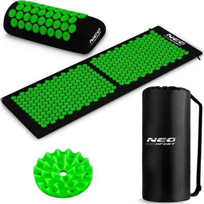 Zdjęcie produktu dla Neo-Sport NS-901 Mata do akupresury z kolcami - czarno-zielona