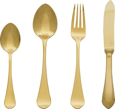 Produktbild von Greengate Besteckset Curved Gold (4-teilig)