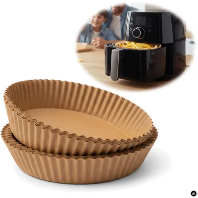 Produktbild von Backpapier Rund 16cm Set 100 Stückfür Airfryer Heißluftfritteuse Zubehör