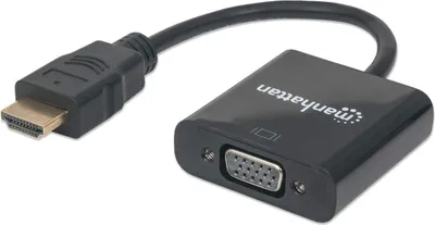 Produktbild von MANHATTAN Konverter HDMI -> VGA St/Bu schwarz Polybag