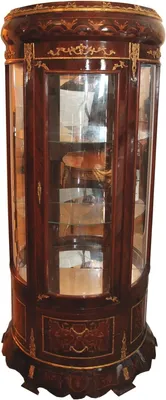 Casa Padrino Barock Glas Vitrine Glasvitrine Braun Mahagoni Barockschrank Barockvitrine Glasschrank Schrank Rokoko Jugendstil Antik Stil