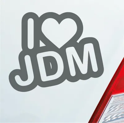 Produktbild von Auto Aufkleber I Love JDM Liebe Tuning 12x10 cm Grau Sticker Heckscheibenaufkleber