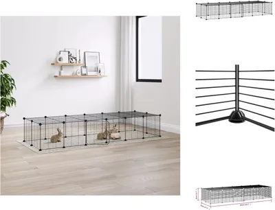 Obrázek produktu pro vidaXL 28dílná klec pro domácí mazlíčky s dvířky černá 35x35 cm ocel - Příbytky a výběhy pro malá zvířata