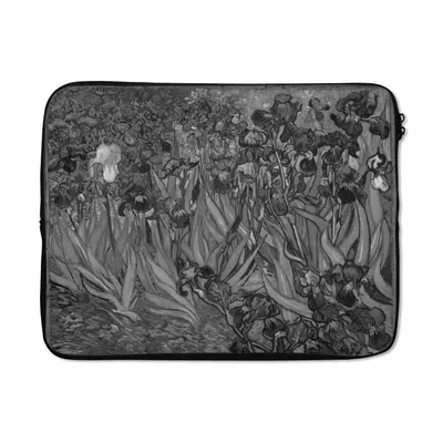 Produktbild von MuchoWow® Laptop Hülle 17 Zoll Laptoptasche Schwertlilien - Vincent van Gogh - Schwarz und weiß - Zipper - Schutzabdeckung