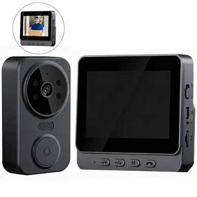 Produktbild von Kabellose Video-Türklingel,4,3 Zoll HD-Display,Nachtsicht,2-Wege-Sprachkommunikation,stabile 2,4GHz Übertragung,einfache Installation,wasserdicht