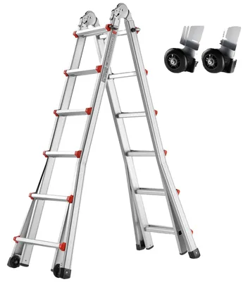 Obrázok produktu pre VEVOR teleskopický rebrík s A-rámom, 20 stôp kompaktný hliníkový výsuvný rebrík, multifunkčný prenosný skladací rebrík do karavanu, teleskopický rebrík s nosnosťou 150 kg