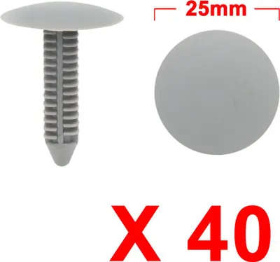 Image de 40Pcs Rivet plastique gris Clips fixation Trou 7mm porte voiture