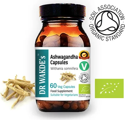 Produktbild von DR WAKDE'S Ashwagandha Kapseln (Indian Ginseng | Schlafbeere) | 60 Vegi Caps | Ayurveda-Supplement | Vegan | 100% Kräuter | Mengenrabatte | Am selben