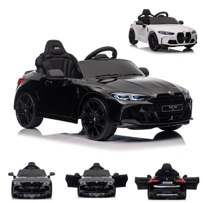 Immagine prodotto di ES-Toys bambini auto elettrica BMW M4 licenza 12V7A batteria 2 motori pneumatici EVA MP3 nero
