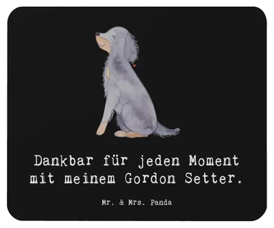 Produktbild von Mr. & Mrs. Panda Mauspad Gordon Setter Moment - Schwarz - Geschenk, Shetter, Mouse Pad, Mousepad, pc, mousematte, laptop, Jagdhund