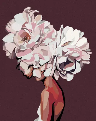 Produktbild von Diamondi - Diamond painting - ABSTRAKTE BLUMENFRAU, 40X50 cm, mit Keilrahmen (bereits gespannt)