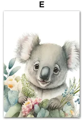 Produktbild von Poster Kinderzimmer Dschungel Wald Tiere · Kinderzimmer Bilder · Wand Deko · Kunst Druck · Deko Print · ohne Rahmen · Motiv E · 30×40 cm