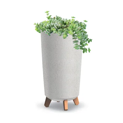 Zdjęcie produktu dla Doniczka na nóżkach wysoka biała Gracia Tubus Slim Eco Wood DGTL240W-S449W