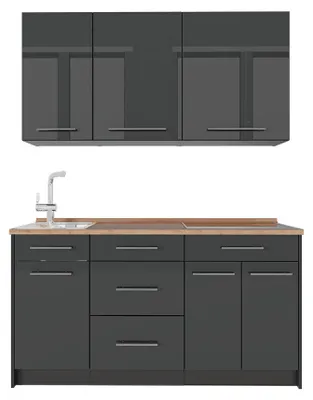 Immagine prodotto di Cucina monoblocco Vicco Fame-Line Antracite lucido/Antracite 150 cm, PL Rovere, Model 64748