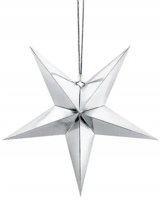 Immagine prodotto di Stella di carta, 30 cm, color argento, 1 pezzo.