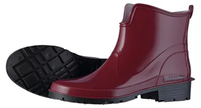 Produktbild von tomBrook Damen Gummistiefel Regenstiefel Stiefelette Zum Abendkleid - Gummistiefel Damen Outdoor Gummistiefelletten Wasserdicht in Weinrot Größe 41