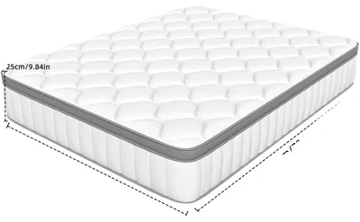Zdjęcie produktu dla Materac, sprężyny kieszeniowe, 7-strefowe wsparcie, biały, 140*200*25 cm, BIAŁY