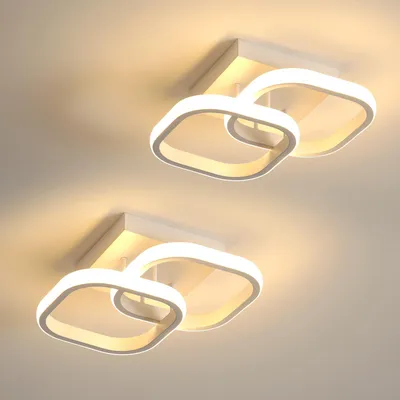 Immagine prodotto di Mckalen, 2 lampade a soffitto LED, 22W, luce bianca calda 3000K, colore bianco