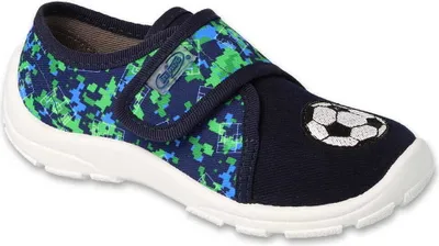 Produktbild von Jungen hausschuhe Befado 974X506 schwarz Fußball, Klettverschluss