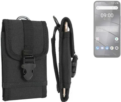 Produktbild von K-S-Trade Holster Handy Hülle kompatibel mit Gigaset GS5 Holster Handytasche Gürtel Tasche Schutz Hülle Robust Outdoor schwarz