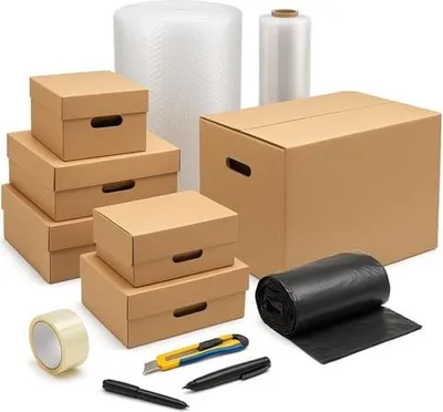 Image de Kit de déménagement 10 en 1 - "M" Cartons de déménagement Films Sacs