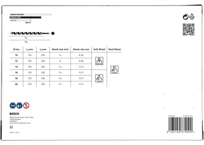 Immagine prodotto di Bosch 2607019322 Bosch Schlangenbohrer-Set 6 tlg