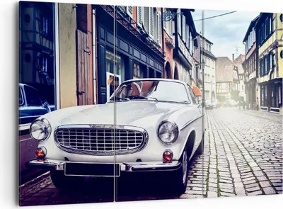 Produktbild von Bild auf Leinwand - Leinwandbild - Auto Straße Haus - 165x110cm - Wand Bild - Wanddeko - Leinwanddruck - Bilder - Kunstdruck - Wanddekoration - Leinwand bilder - Wandkunst - CE165x110-3677