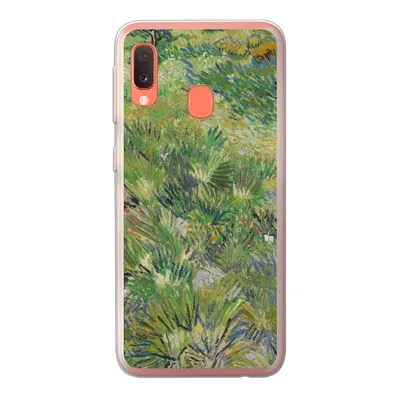 Produktbild von MuchoWow® Handyhülle Schutzhülle Hülle für Samsung Galaxy A20e Grasige Wiese mit Blumen und Schmetterlingen - Vincent van Gogh Silikon Softcase Handy Hülle - Abdeckung
