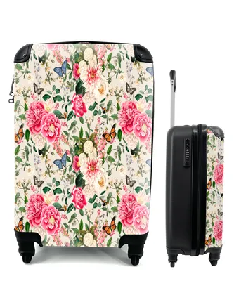 Produktbild von MuchoWow® Koffer Handgepäck Trolley Rollkoffer Kleine Reisekoffer mit 4 Rollen - Blumen - Frühling - Insekten - Cabin Size < 55x40x23 cm & 55x40x20 cm - Fotokoffer - Kabinenkoffer - Boardgepäck - Reise-Box - Reisekoffer - Reisegepäck - Koffer mit Bild - Trolley für Kinder