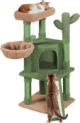 Immagine prodotto di Albero da arrampicata piccolo/grande - Forma a cactus - Altezza 106 cm - Verde/marrone