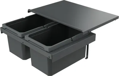 Image de Naber 8013380 Collecteur de déchets Cox Stand-UP® 250 S/600-2, anthracite, 26 (2x13) litres / largeur d'armoire 60 cm