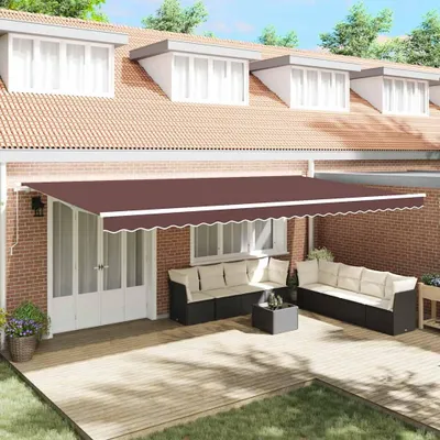 Zdjęcie produktu dla vidaXL Markiza ręczna brązowa 600x300 cm