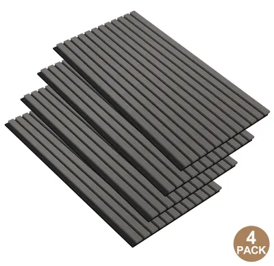 Produktbild von NAIZY Schallschutz Set MDF 4er Set 120x60cm 2,88m² Akustikpaneele Schallschutzplatten Schallabsorber Wandverkleidung Wohnzimmer Büro Heimkino Eiche Schwarz