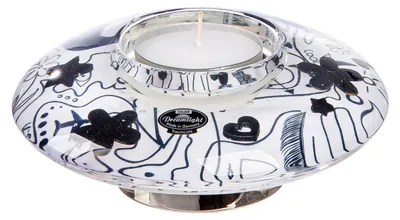 Obrázek produktu pro Gilde Dreamlight, svícen na čajové svíčky, model "Ufo Maxi", "Modern Art", sklo, bílá barva, balení 2 kusů, výška 7 cm, průměr 18 cm, kód: 72045, EAN: 4063387720455