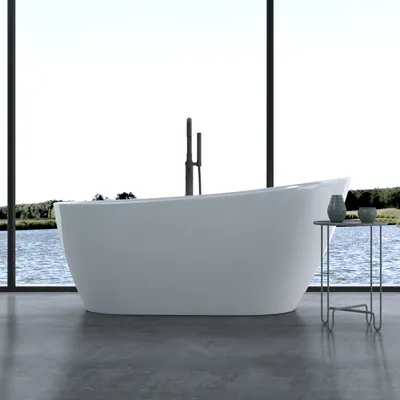 Produktbild von doporro Freistehende Design-Badewanne oval Vicenza528OA 170x80x72cm inkl. Ablaufgarnitur und Überlauf aus Acryl in Weiß und DIN-Anschlüssen