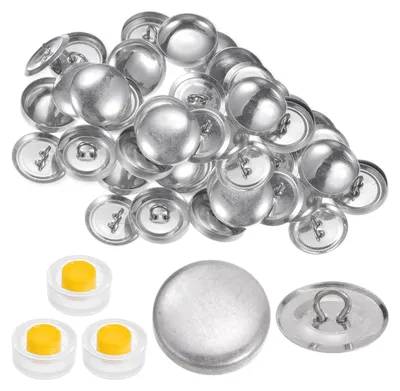 30er-Set Abdeckknöpfe, 19 mm, Aluminium, mit Werkzeug, DIY