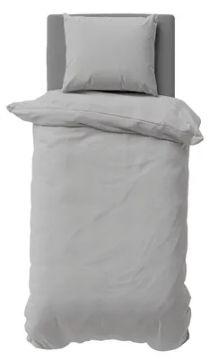 Produktbild von 2 teilige Uni Bettwäsche 135x200 cm Grau Einfarbig Mikrofaser Bettbezug Garnitur Set