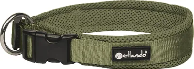 Produktbild von Petlando Mesh Halsband Hundehalsband XS, HU 35-40 cm olive
