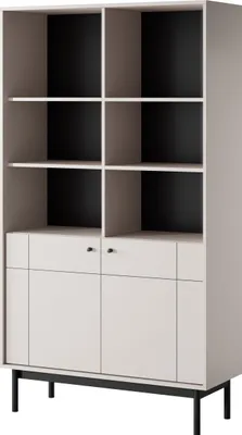 Produktbild von Masseno Buchregal GIAPPONESE für Wohnzimmer Büro oder Lesezimmer 104x39x185 cm, Kaschmir