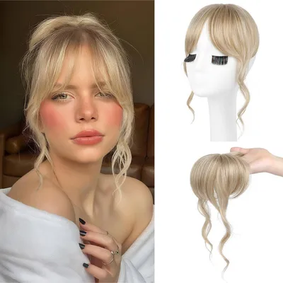 Image de Queue de cheval à clipser, longueur 30 cm, couleur blonde moyenne avec des mèches blondes claires, en fibre synthétique