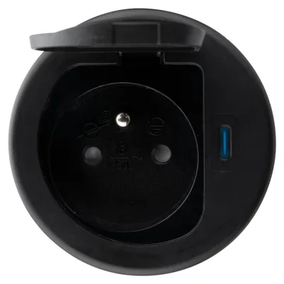 Image de Multiprise encastrable Zenitech Otio avec port USB-C, noir