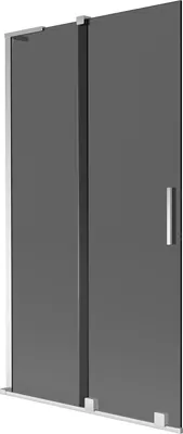 Produktbild von Mexen Velar L Badewannenabtrennung 2-flügelig verschiebbar 100 x 150 cm, graphit, chrom - 896-100-003-41-01