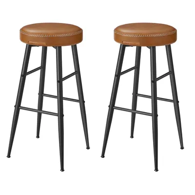 Produktbild von VASAGLE ECHO Kollektion Barhocker, 2er Set, Barstuhl, Kunstleder, 76,2 cm hoch, karamellbraun