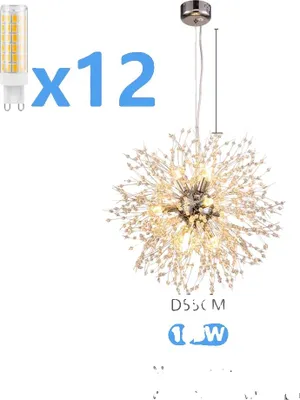 Produktbild von Kronleuchter, Elegantes Design, Vielseitige Beleuchtung, Silber 12 Köpfe