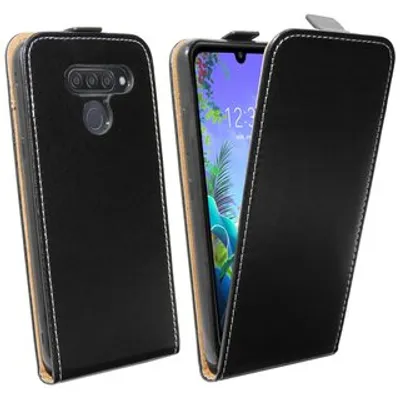 Obrázek produktu pro cofi1453® Flipové pouzdro kompatibilní s pouzdrem na mobilní telefon LG Q60 Vertical Foldable Protective Cover Flip Cover Black